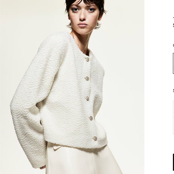 H&M Teddy Fleece Cardigan Size L NEW WITH TAG!